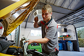 Werknemer aan het werk